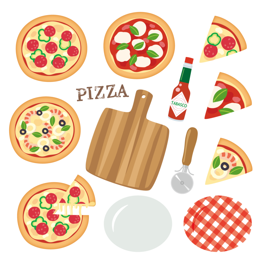 いろいろな種類のピザ
